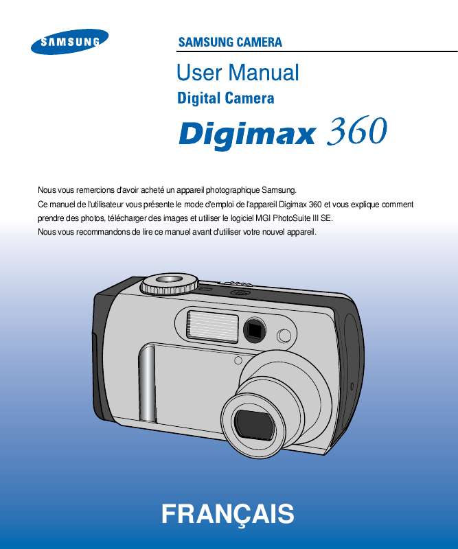 Guide utilisation SAMSUNG DIGIMAX360  de la marque SAMSUNG