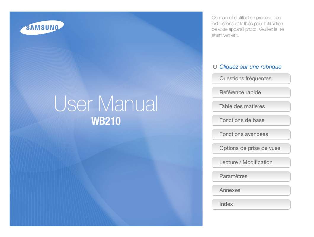 Guide utilisation SAMSUNG WB210  de la marque SAMSUNG