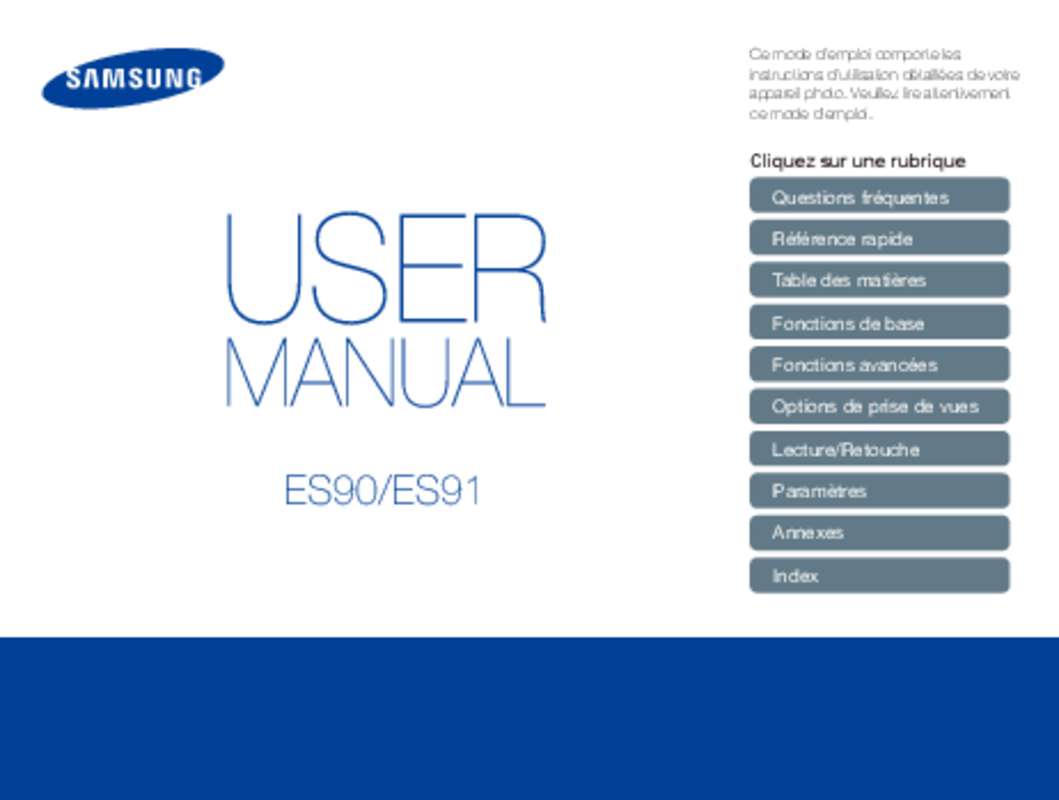 Guide utilisation SAMSUNG ES90  de la marque SAMSUNG