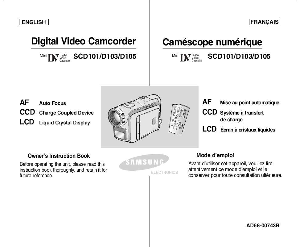Guide utilisation SAMSUNG SC-D101  de la marque SAMSUNG