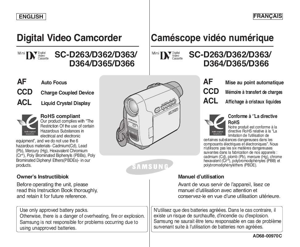 Guide utilisation SAMSUNG SC-D364  de la marque SAMSUNG