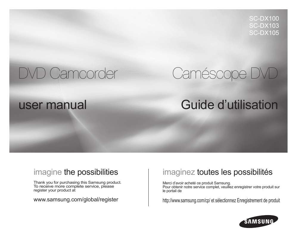 Guide utilisation SAMSUNG SC-DX103  de la marque SAMSUNG