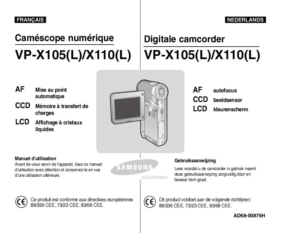 Guide utilisation SAMSUNG VP-X105L  de la marque SAMSUNG