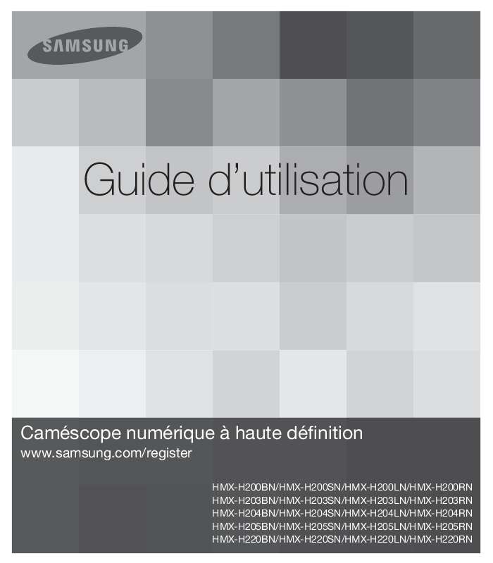 Guide utilisation SAMSUNG HMX-H203 BLACK  de la marque SAMSUNG