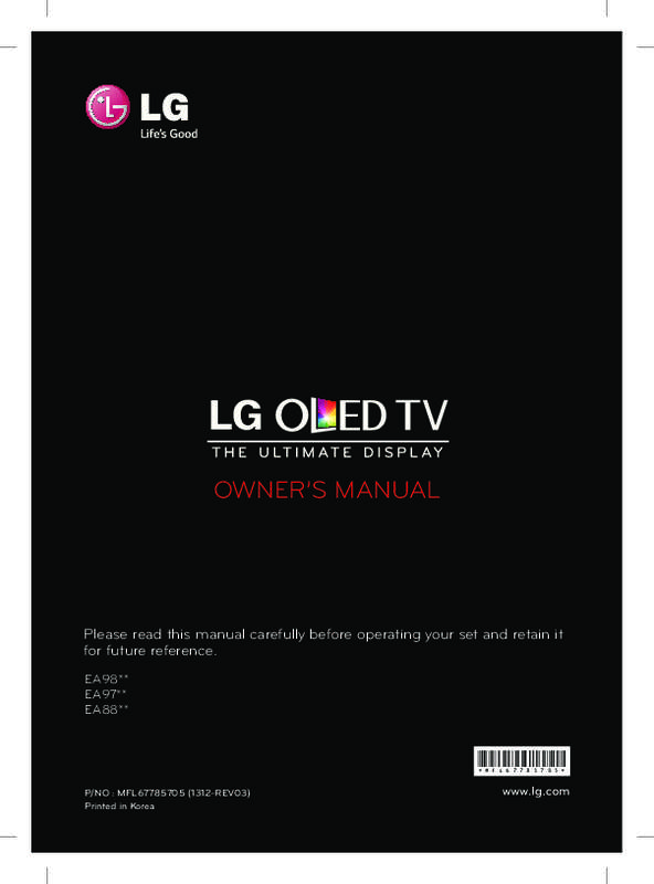 Guide utilisation LG 55EA880V  de la marque LG