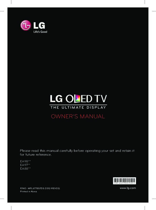 Guide utilisation LG 55EA9709  de la marque LG
