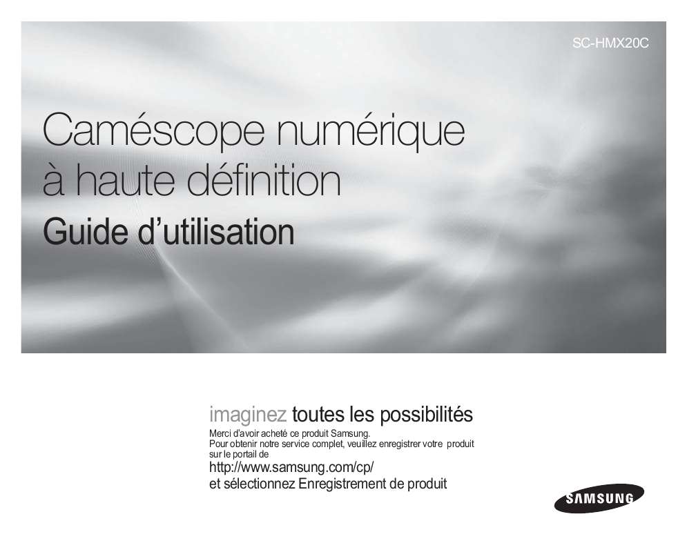 Guide utilisation SAMSUNG SC-HMX20C  de la marque SAMSUNG