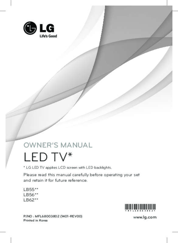 Guide utilisation LG 55LB5610  de la marque LG