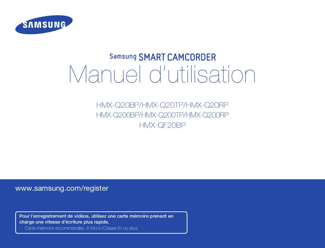 Guide utilisation SAMSUNG HMX-QF20BP  de la marque SAMSUNG