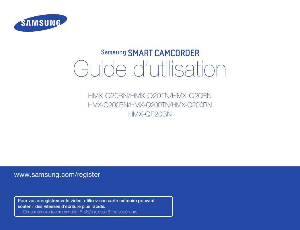 Guide utilisation SAMSUNG HMX-QF20BN  de la marque SAMSUNG