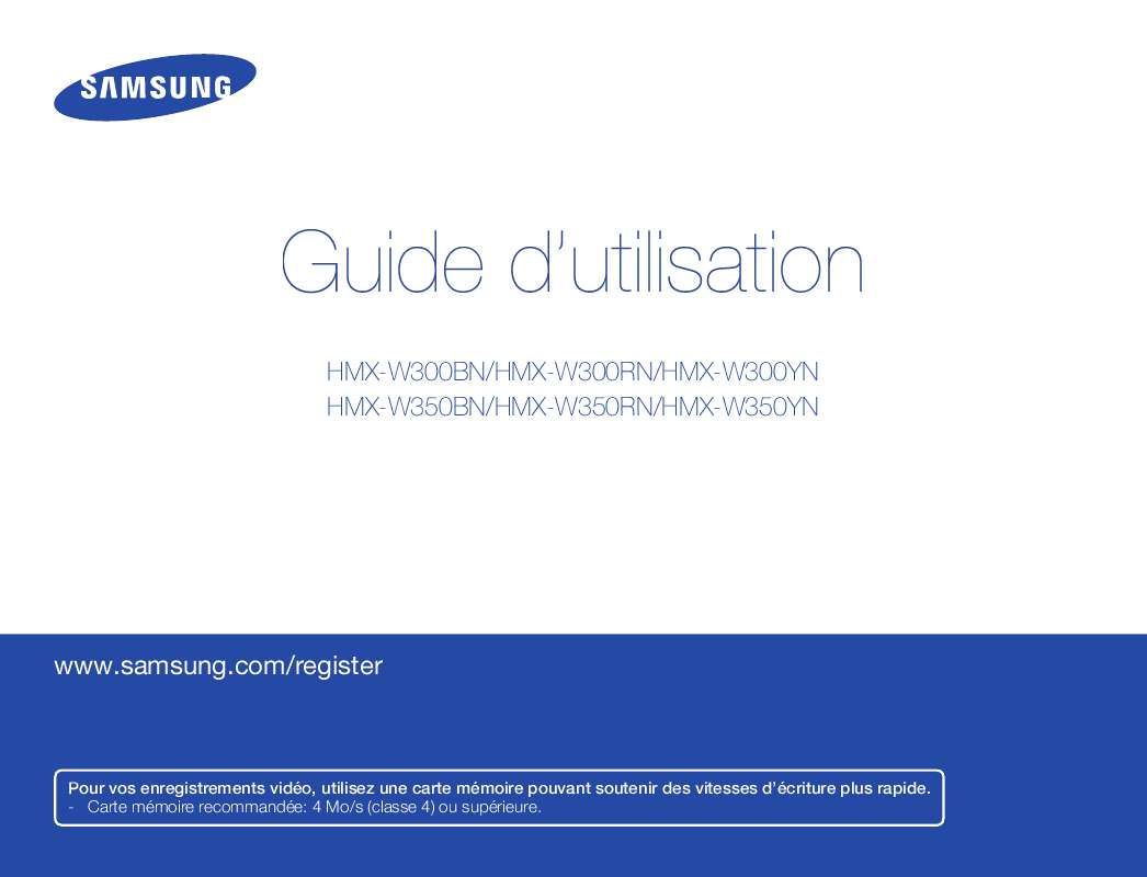 Guide utilisation SAMSUNG HMX-W300YN  de la marque SAMSUNG