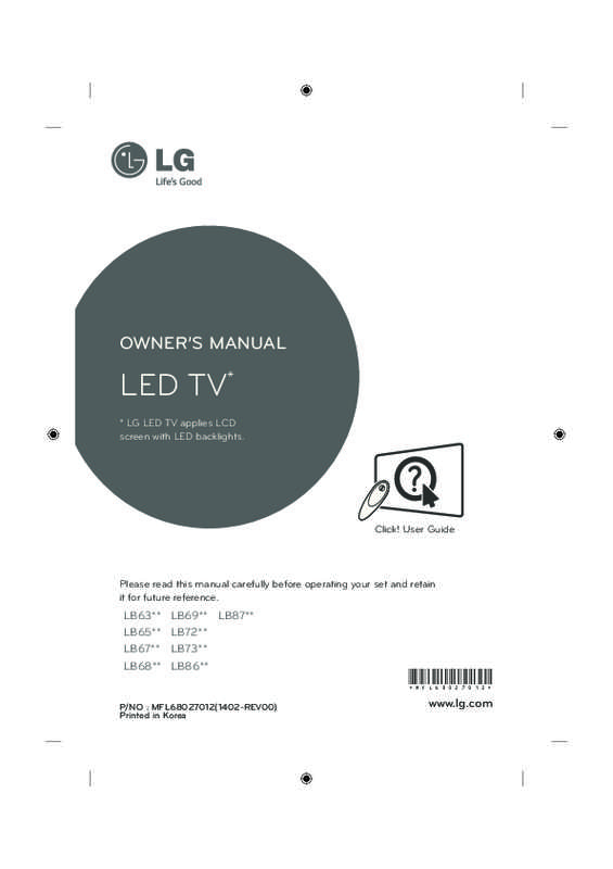 Guide utilisation LG 60LB730V  de la marque LG