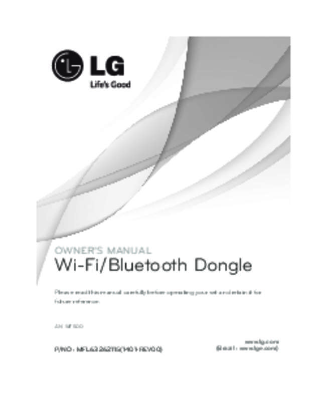Guide utilisation LG AN-WF500  de la marque LG