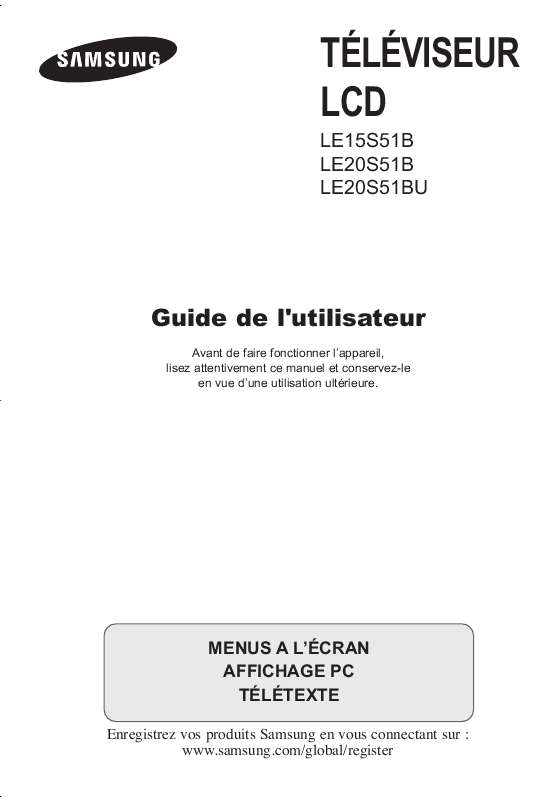 Guide utilisation SAMSUNG LE20S51BU  de la marque SAMSUNG