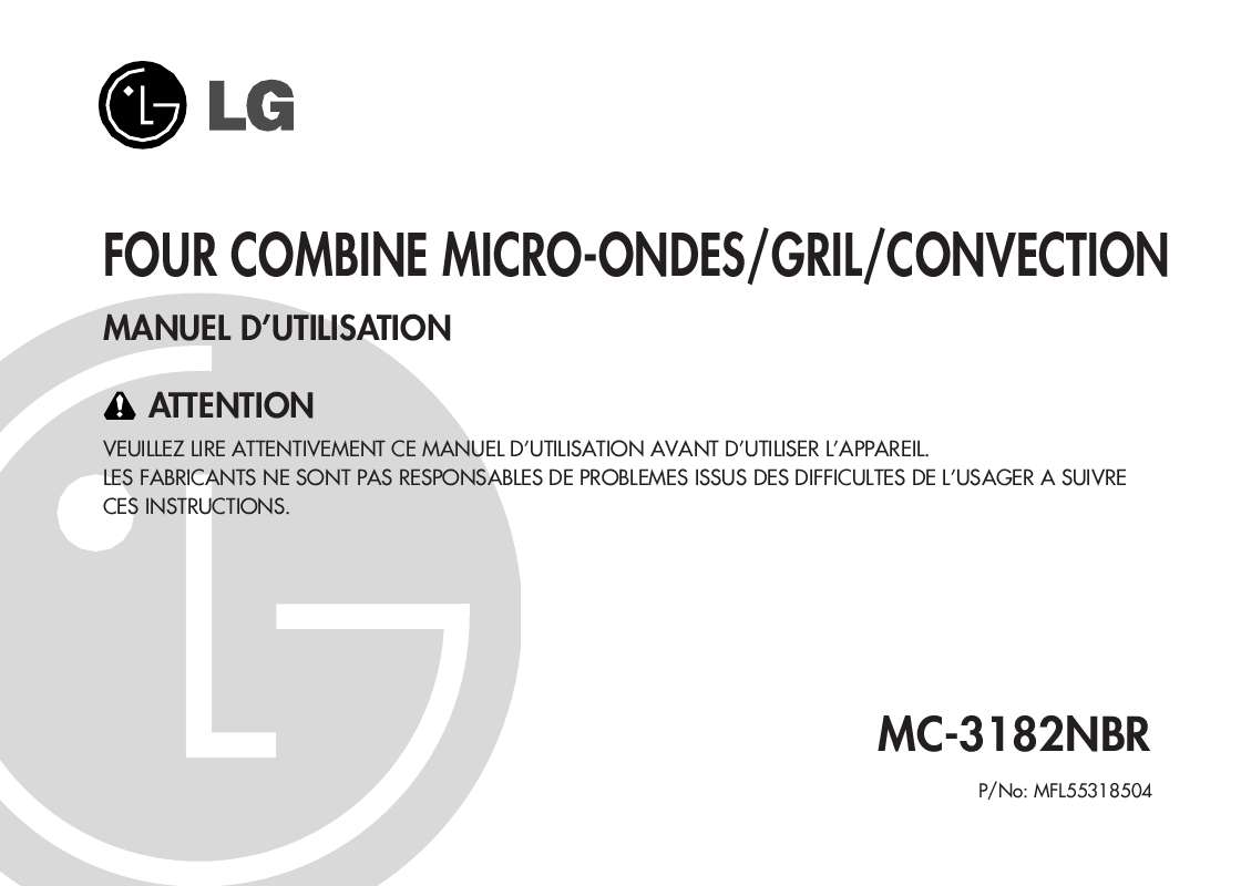 Guide utilisation LG MC-3182NBR de la marque LG