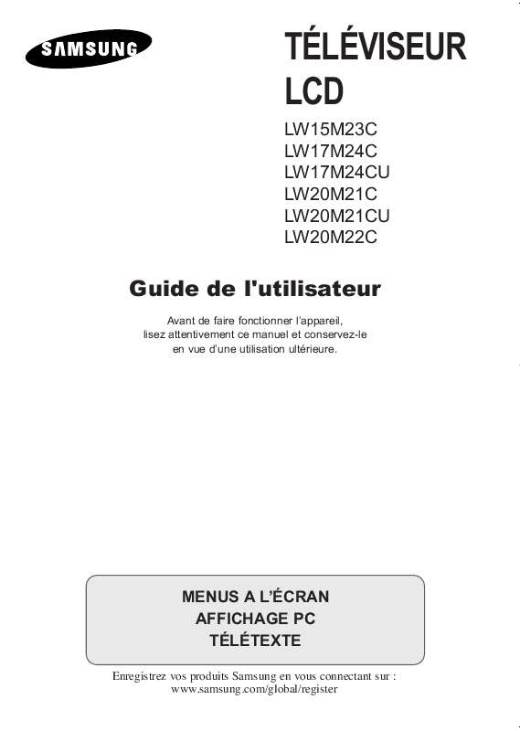 Guide utilisation SAMSUNG LW20M21CP  de la marque SAMSUNG