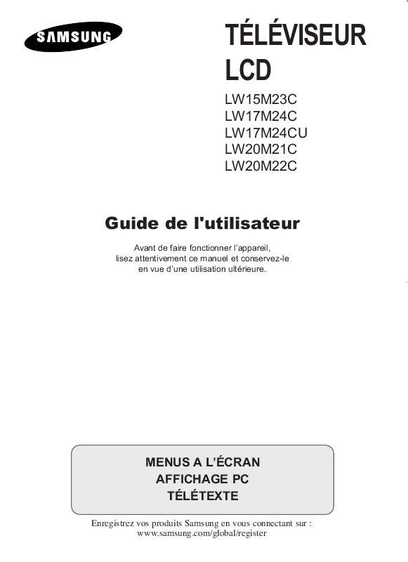 Guide utilisation SAMSUNG LW20M22C  de la marque SAMSUNG