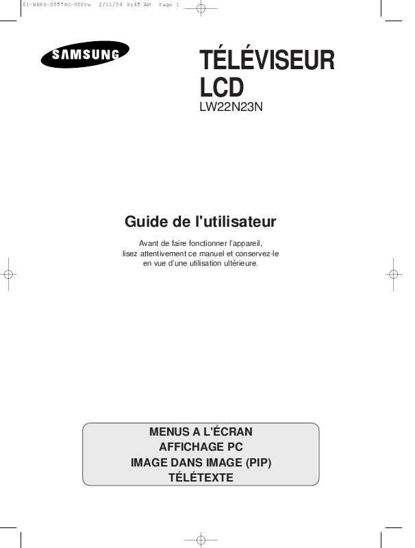 Guide utilisation SAMSUNG LW22N23N  de la marque SAMSUNG