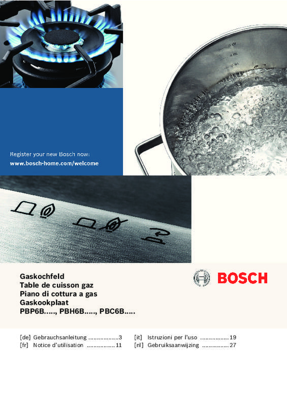 Guide utilisation BOSCH PBP6B6B80 de la marque BOSCH