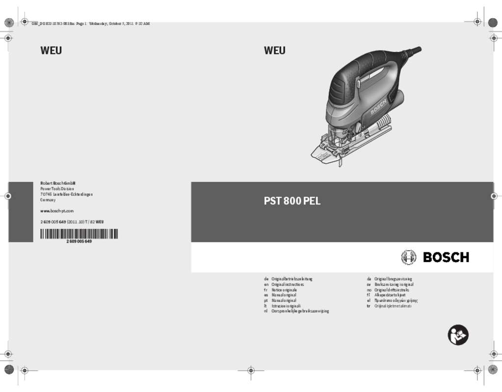 Guide utilisation BOSCH PST800PEL  de la marque BOSCH