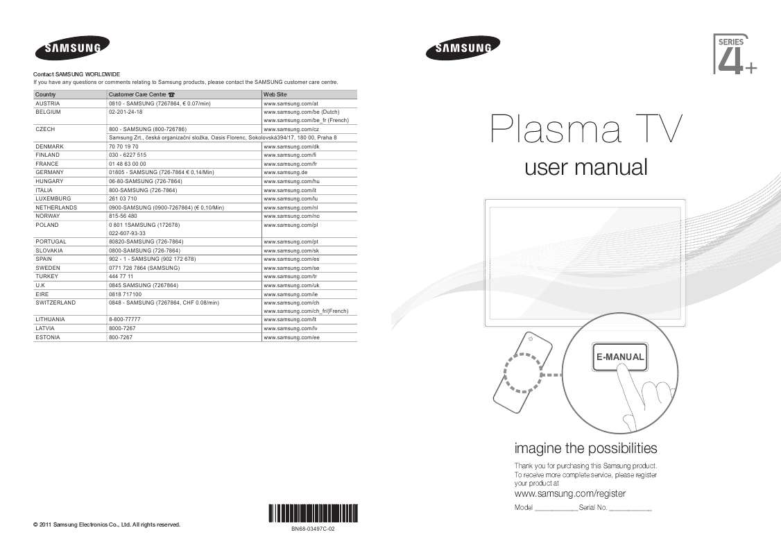 Guide utilisation SAMSUNG PS51D490  de la marque SAMSUNG