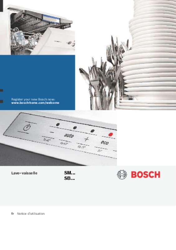 Guide utilisation BOSCH SMV68MX07E de la marque BOSCH
