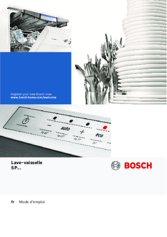 Guide utilisation BOSCH SPV66TX04E de la marque BOSCH