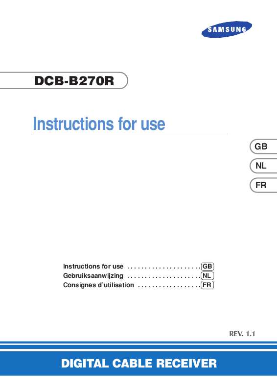 Guide utilisation SAMSUNG DCB-B270  de la marque SAMSUNG