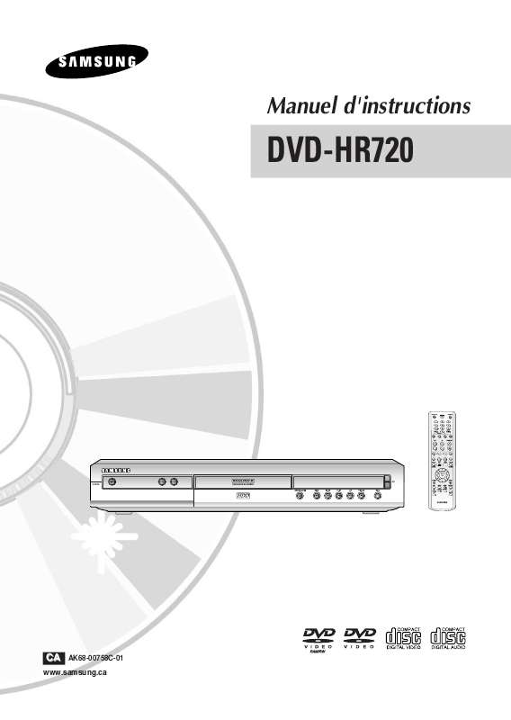 Guide utilisation SAMSUNG DVD-HR720  de la marque SAMSUNG