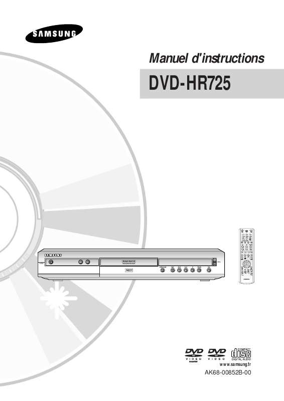 Guide utilisation SAMSUNG DVD-HR725  de la marque SAMSUNG