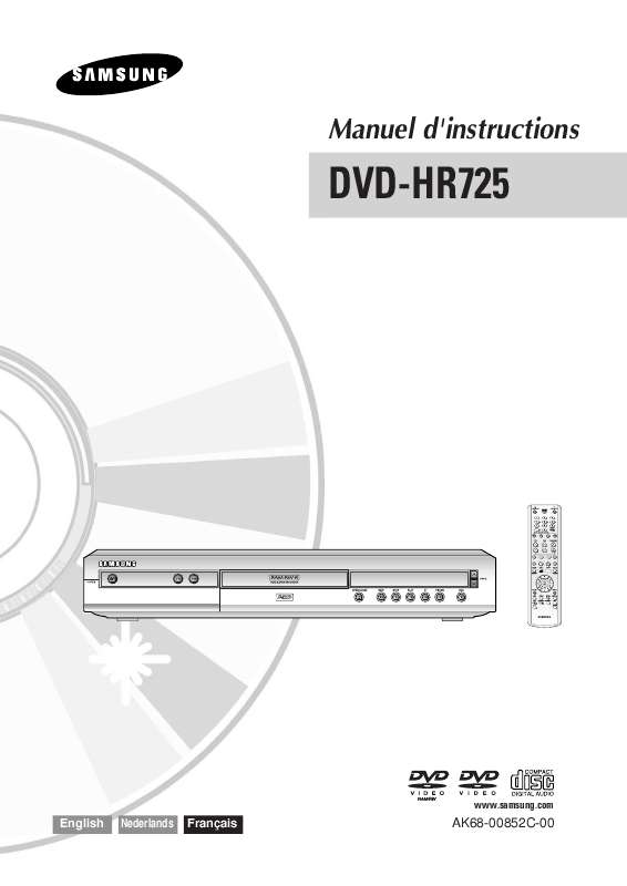 Guide utilisation SAMSUNG DVD-HR725P  de la marque SAMSUNG