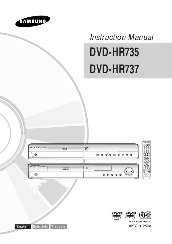 Guide utilisation SAMSUNG DVD-HR735  de la marque SAMSUNG