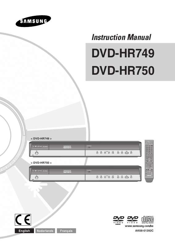 Guide utilisation SAMSUNG DVD-HR750  de la marque SAMSUNG