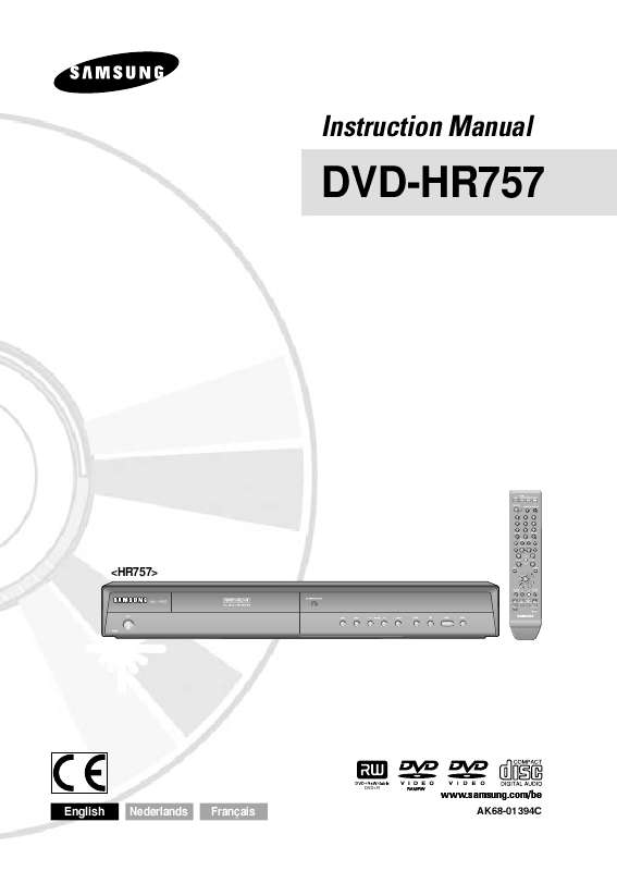 Guide utilisation SAMSUNG DVD-HR757  de la marque SAMSUNG