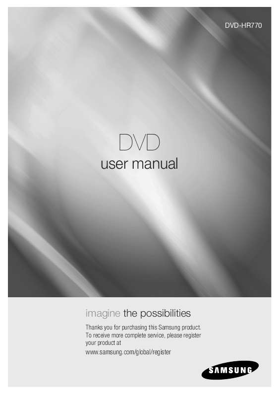 Guide utilisation SAMSUNG DVD-HR770  de la marque SAMSUNG