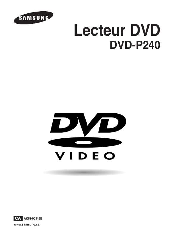 Guide utilisation SAMSUNG DVD-P240  de la marque SAMSUNG