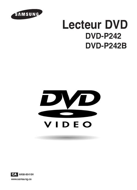 Guide utilisation SAMSUNG DVD-P242  de la marque SAMSUNG