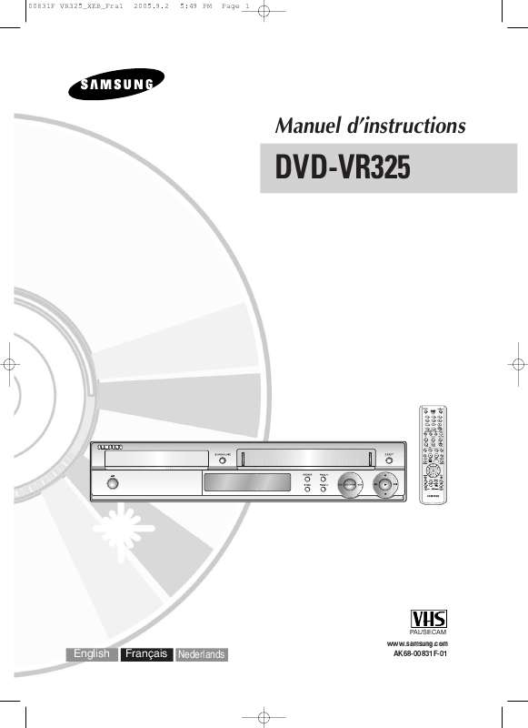 Guide utilisation SAMSUNG DVD-VR325P  de la marque SAMSUNG