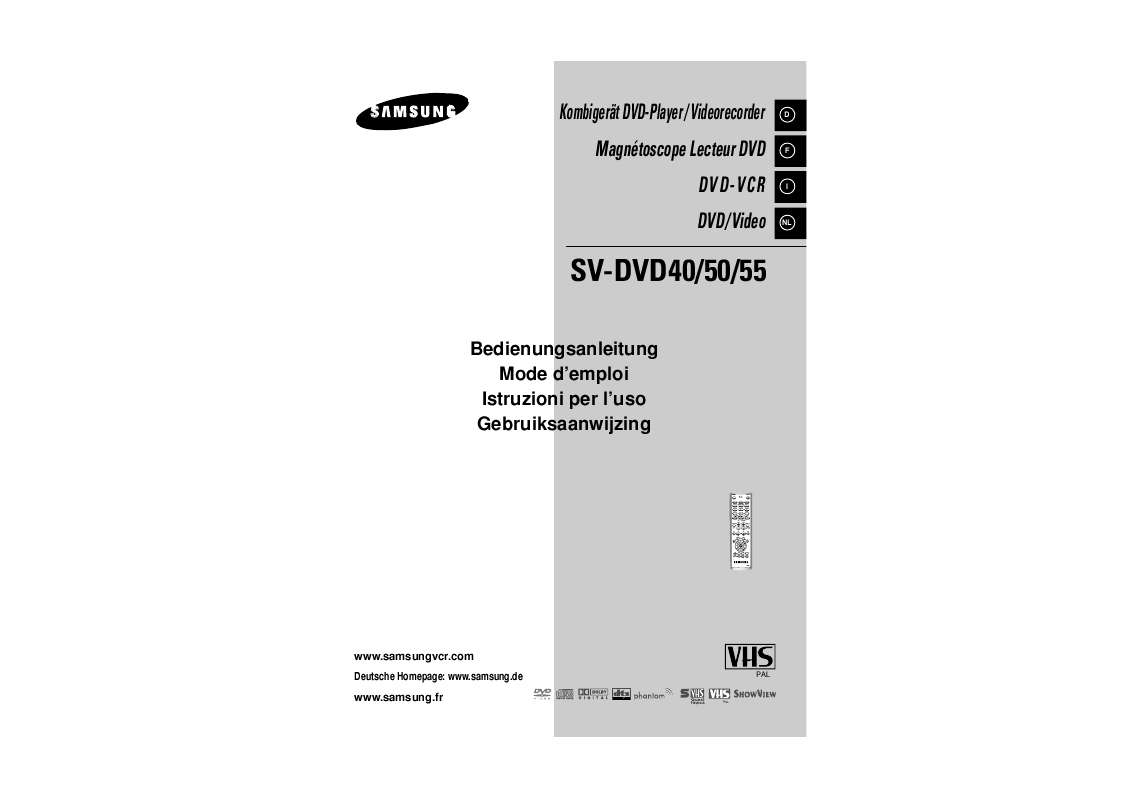 Guide utilisation SAMSUNG SV-DVD55  de la marque SAMSUNG