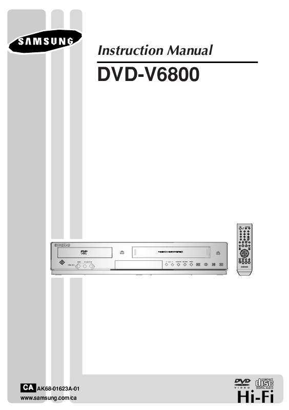 Guide utilisation SAMSUNG DVD-V6800  de la marque SAMSUNG