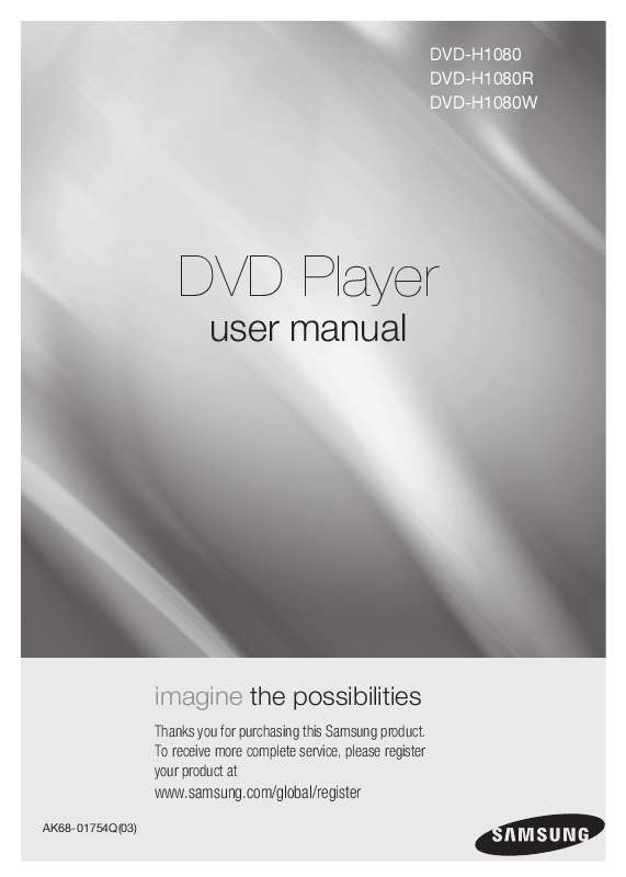 Guide utilisation SAMSUNG DVD-H1080  de la marque SAMSUNG