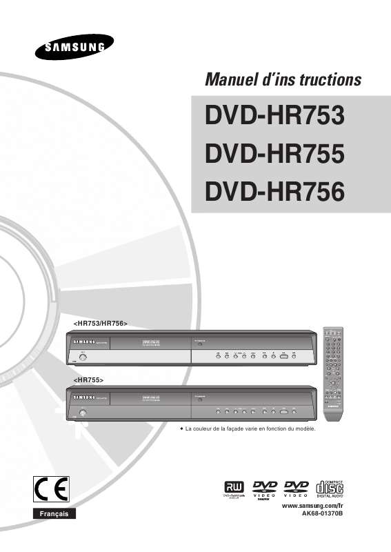 Guide utilisation SAMSUNG DVD-HR756  de la marque SAMSUNG