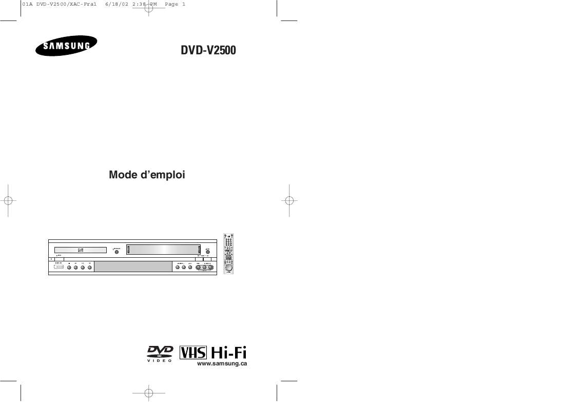Guide utilisation SAMSUNG DVD-V2500  de la marque SAMSUNG