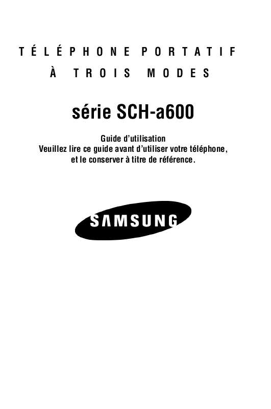 Guide utilisation SAMSUNG SCH-A600  de la marque SAMSUNG