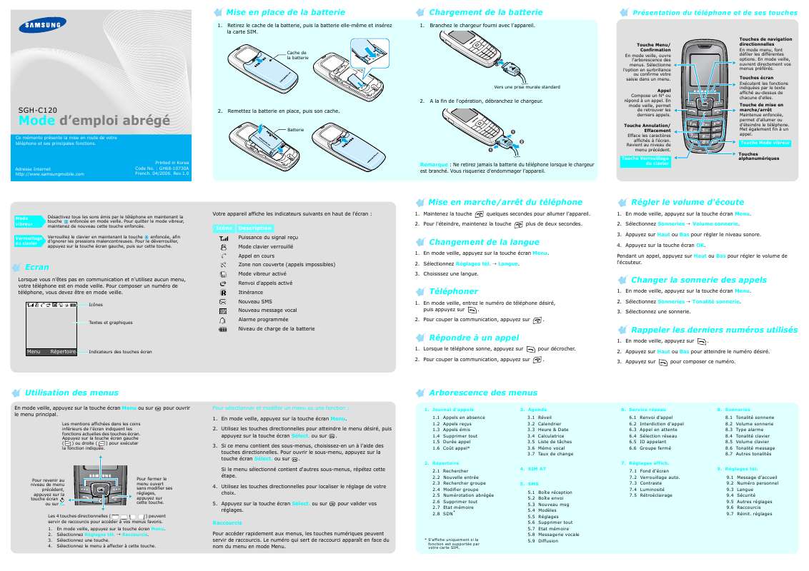 Guide utilisation SAMSUNG SGH-C120  de la marque SAMSUNG