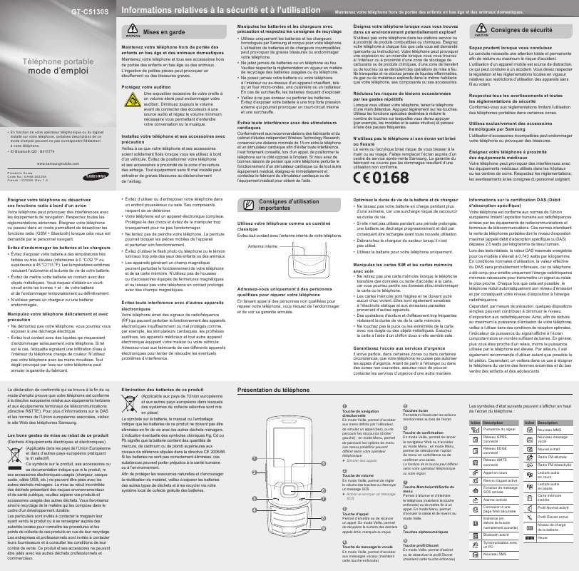 Guide utilisation SAMSUNG C5130  de la marque SAMSUNG
