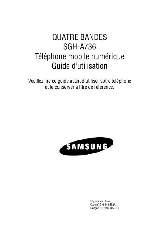 Guide utilisation SAMSUNG SGH-A736  de la marque SAMSUNG