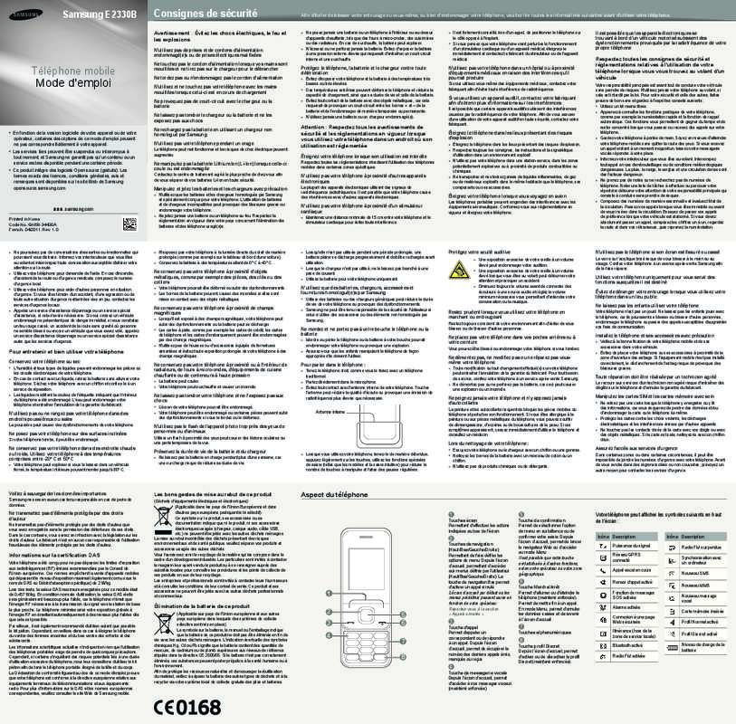 Guide utilisation SAMSUNG E2330  de la marque SAMSUNG