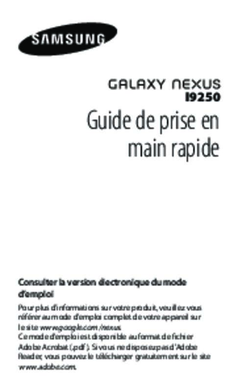 Guide utilisation SAMSUNG GALAXY NEXUS GT-I9250  de la marque SAMSUNG