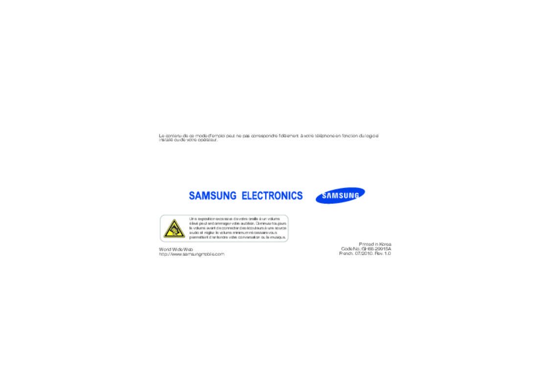 Guide utilisation SAMSUNG GT-B3410W  de la marque SAMSUNG